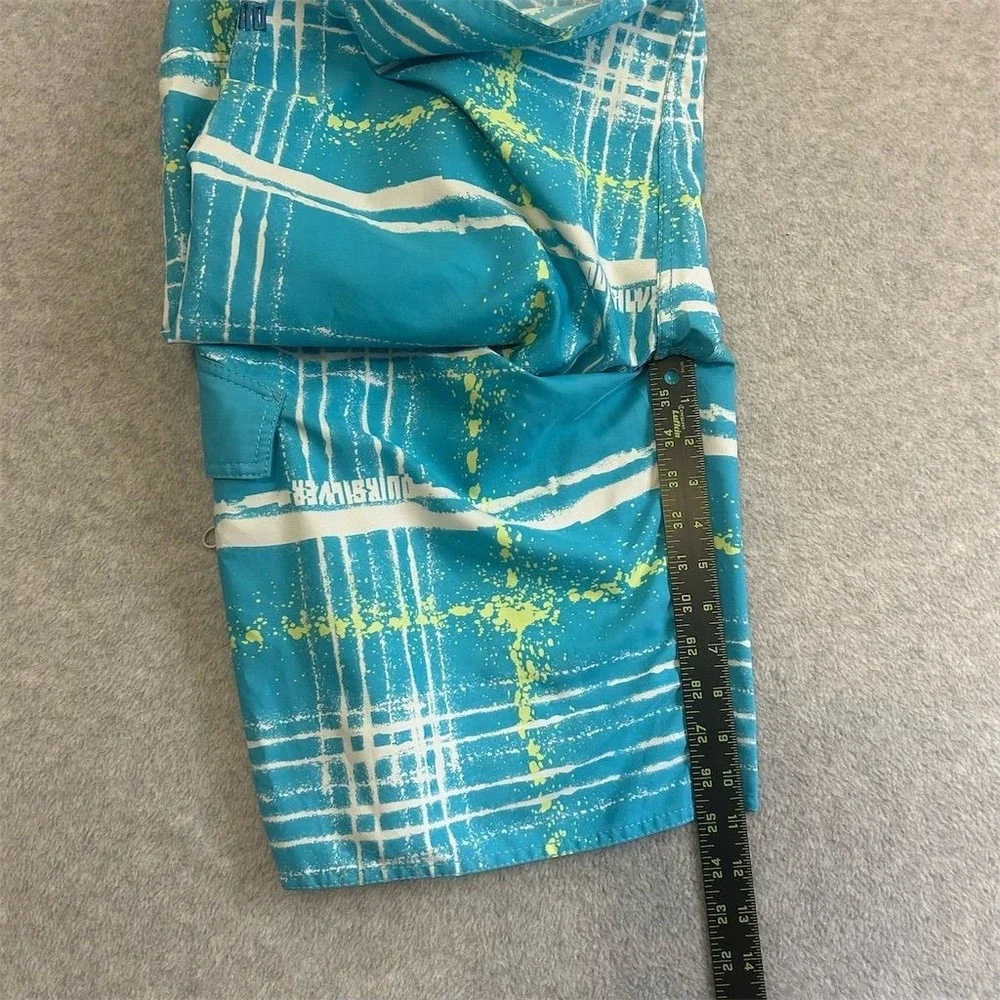 Quiksilver Shorts Men's‎ 32 Blue Plaid Board Shorts Surf Beachwear Vintage